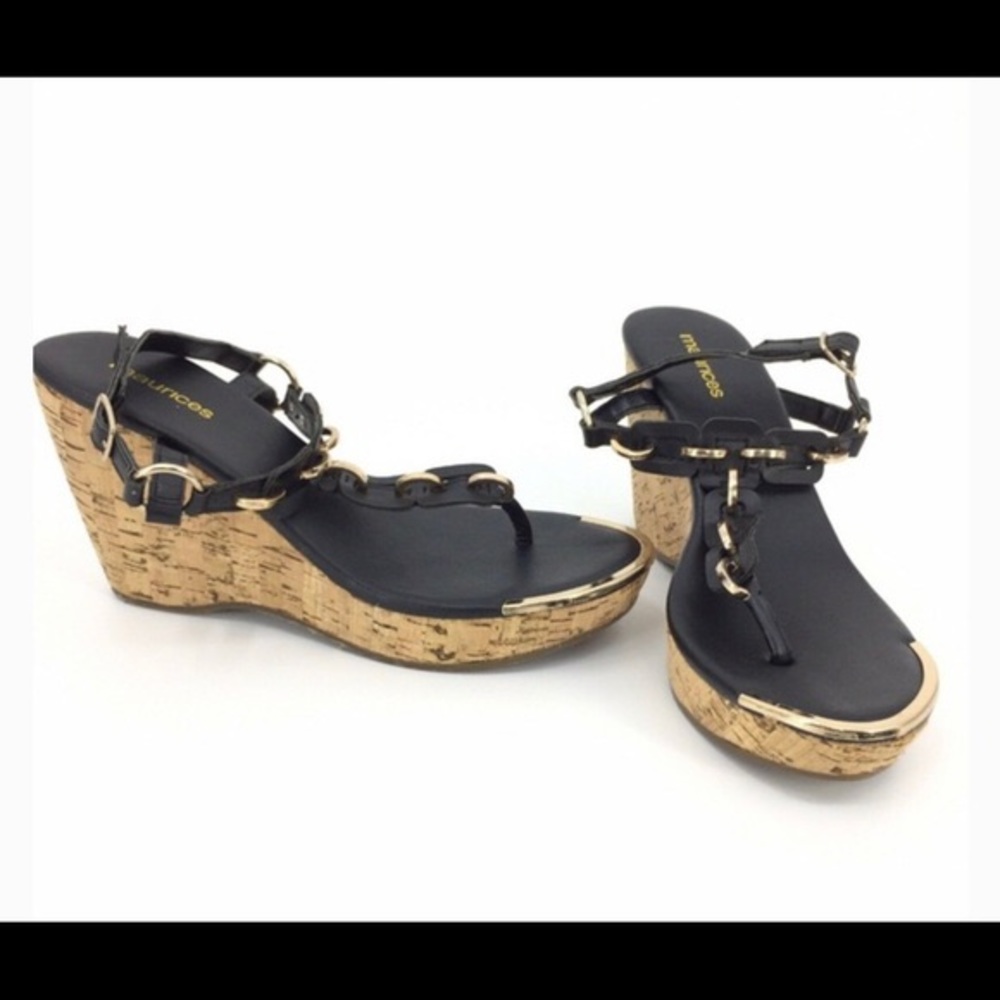 Black & Gold Chain Link Wedges